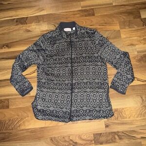 Stan Herman Women's Fleece Full Zip Lightweight  Jacket Sweater Gray Sz  L 12/14